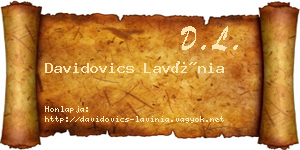 Davidovics Lavínia névjegykártya